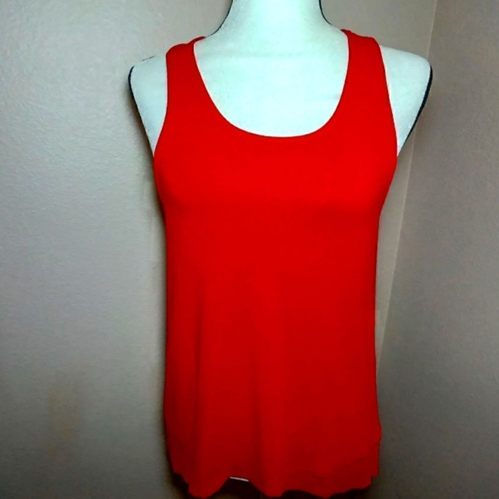 1. State red crossed draped back top Size M